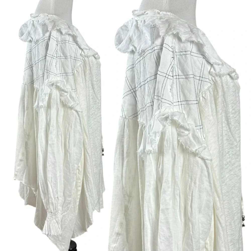 Free People Edwardian Romantic Ethereal Ally  Tunic in Optic White Medium NEW